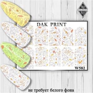 Наклейки для ногтей слайдер дизайн  W 582