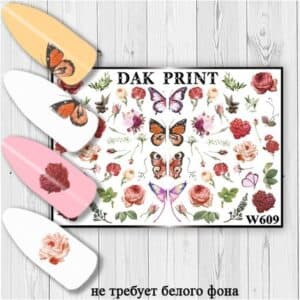 Наклейки для ногтей слайдер дизайн  W 609