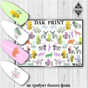 Наклейки для ногтей слайдер дизайн  W 623