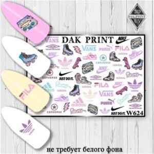 Наклейки для ногтей слайдер дизайн  W 624