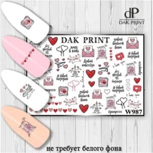 Наклейки для ногтей слайдер дизайн  W 987
